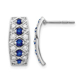14K White Gold Lab Grown Diamond VS/SI+ G+ & Cr. Sapphire Fancy Earr